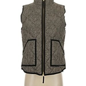 J. Crew Black and Gray Herringbone Vest
